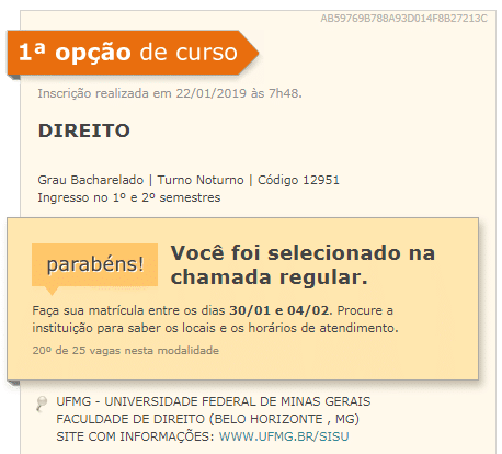 aprovação direito ufmg