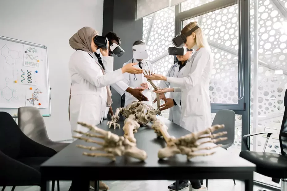 aula de medicina com realidade aumentada